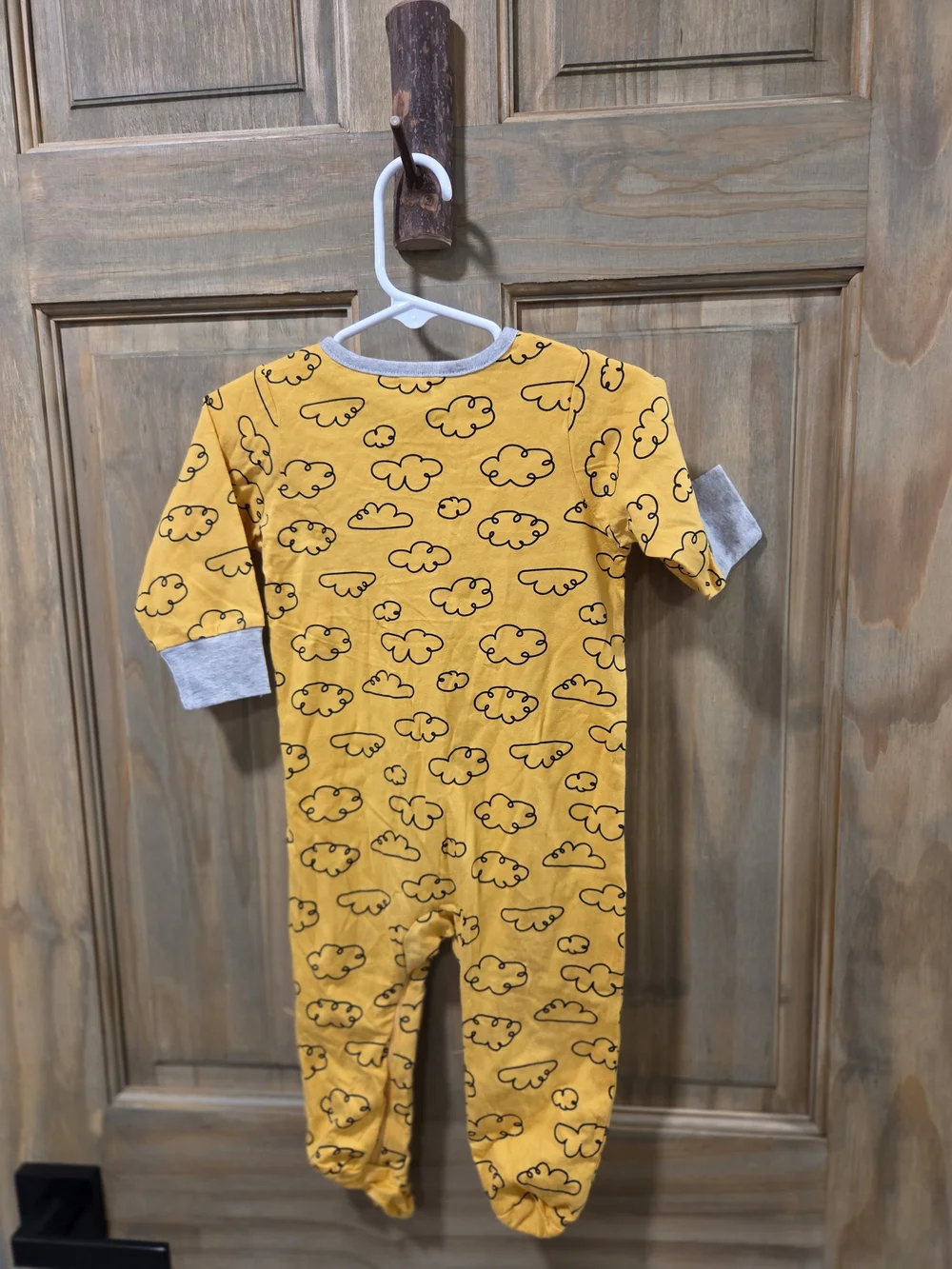 **BUNDLE & SAVE** Gerber Yellow Cloud-Print One-Piece Pajamas